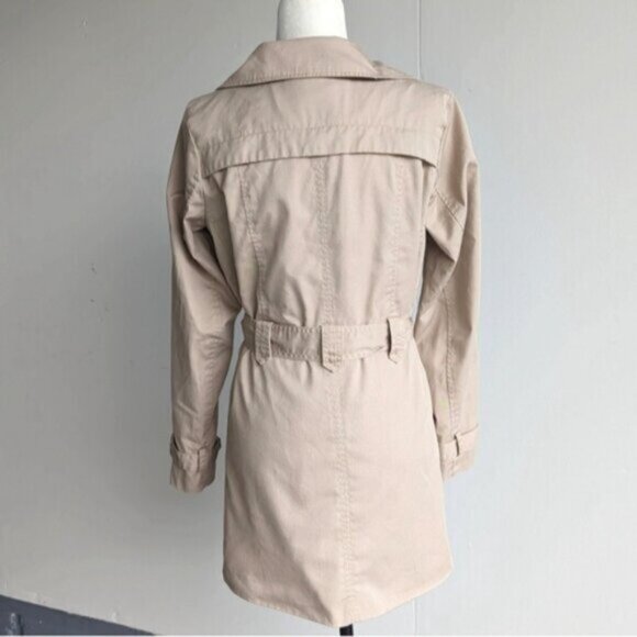 Free/Quent camel tan beige belted trench coat - Picture 3 of 7